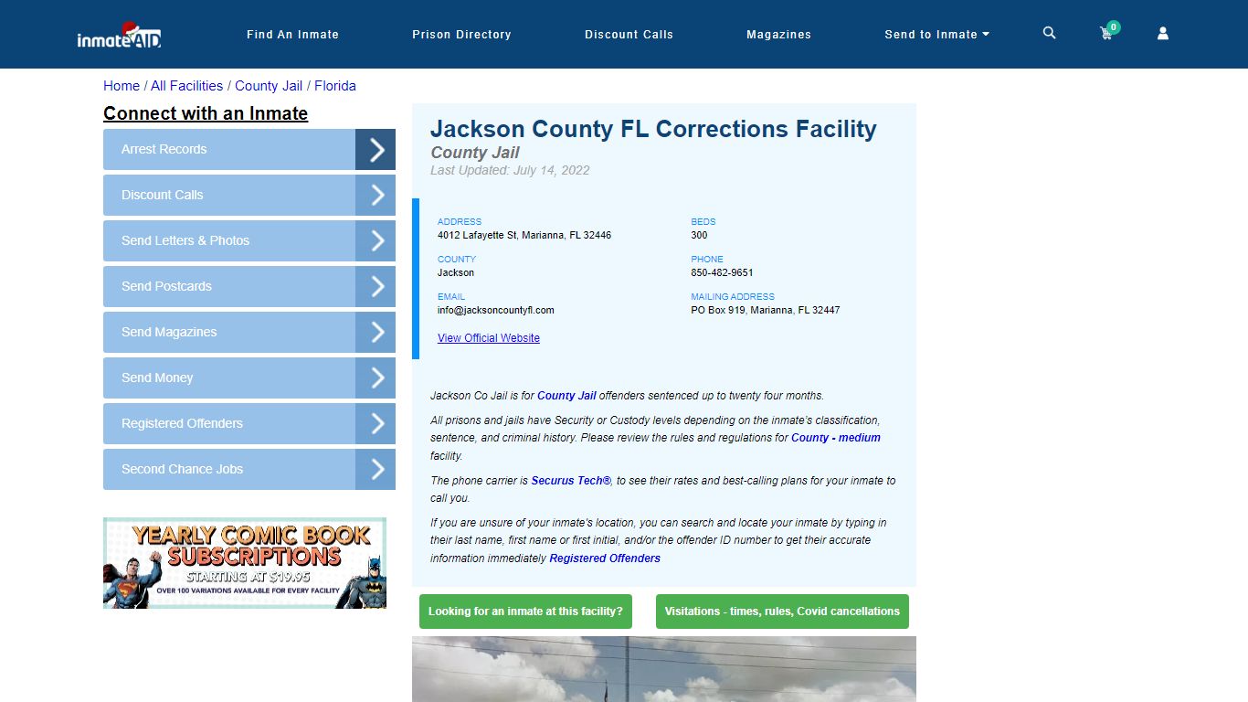 Jackson County FL Corrections Facility - Inmate Locator - Marianna, FL